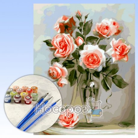 Набор для росписи по номерам Хрупкие розы 40х50см КНО2034