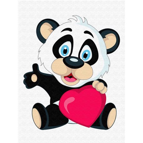 Картина за номерами Brushme Панда з серцем [MEX6360]