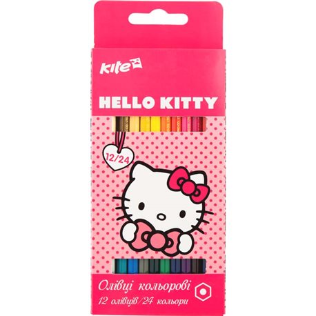Карандаши цветные двусторонние Hello Kitty, 12 шт. / 24 цвета HK17-054