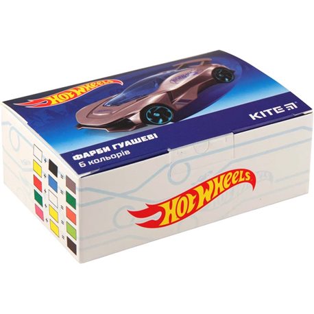 Гуашь Kite Hot Wheels, 6 цветов HW19-062