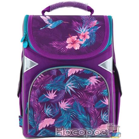Школьный рюкзак (ранец) с ортопедической спинкой в школу фиолетовый для девочки GoPack Education Colibri для 1-4 класса (GO20-50