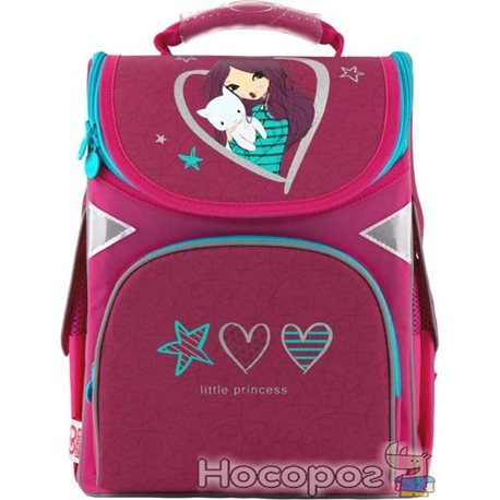 Ортопедический рюкзак (ранец) в школу розовый для девочки GoPack Education Little princess для начальной школы (GO20-5001S-3)