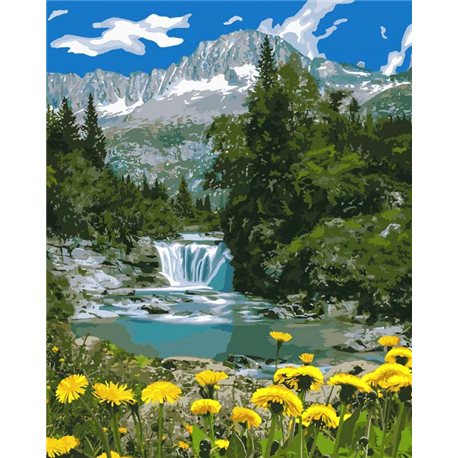 Картини за номерами - Гірський водоспад (КНО2283)