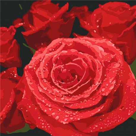 Картина за номерами - Червоні троянди (КНО3089)