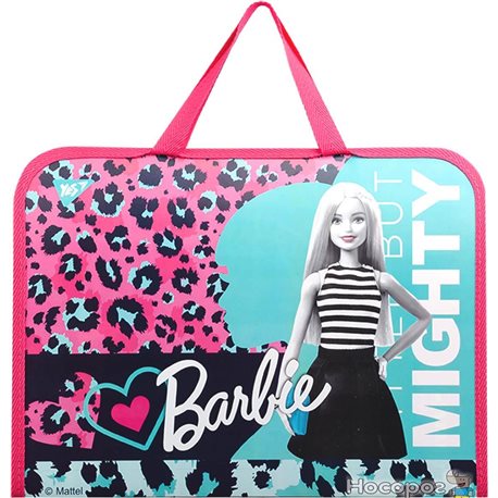 Папка-портфель YES на блискавки з тканинними ручками "Barbie" [YF-FC-Briefcase]