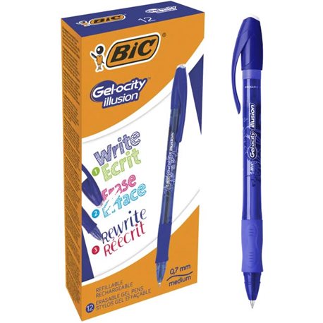 Набір гелевих ручок пиши-стирай BIC Gelocity Illusion Синій 0.7 мм 12 шт (3086123460119)