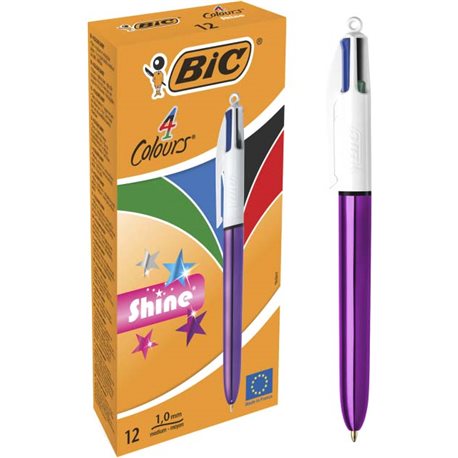 Набір кулькових ручок BIC 4 Colours Shine Purple 1 мм 12 шт (3086123502901)