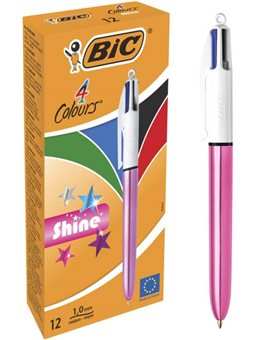 Набір кулькових ручок BIC 4 Colours Shine Pink 1 мм 12 шт (3086123502918)