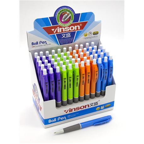 Ручка-автомат VINSON 406 масляная, синяя (60)