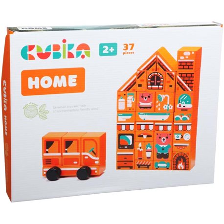 Деревянный конструктор Cubika Домик 37 элементов (4823056515153)