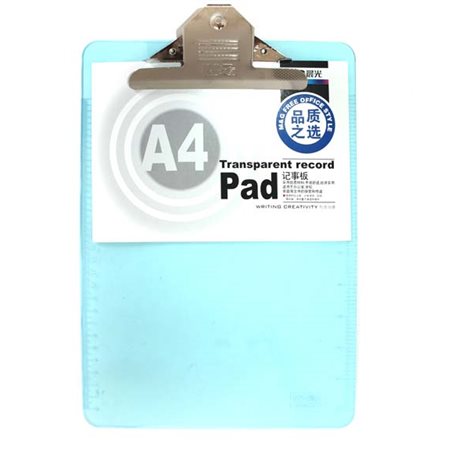 Планшет А4 &quotM&ampG&quot з притиском пластиковий, прозорий, колір блакитний ADM94563