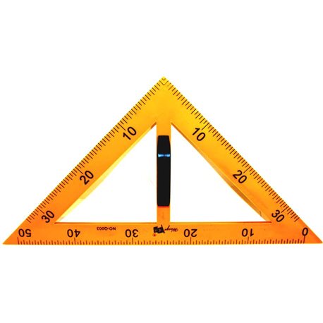 Трикутник рівнобедрений, для шкільної дошки, 50 см, з тримачем, жовтий E-SBA-2