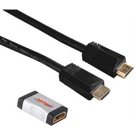 Кабель НАМА HDMI, High Speed, (AM/AM), подовжувач з адаптером (FM/FM), довжина 1,5 м