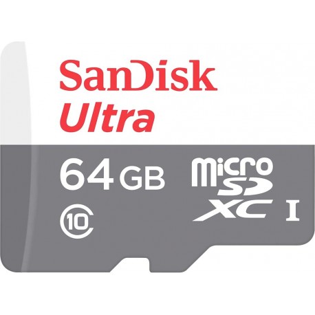 Карта памяти SanDisk 64GB microSDXC C10 UHS-I R80MB / s Ultra + SD