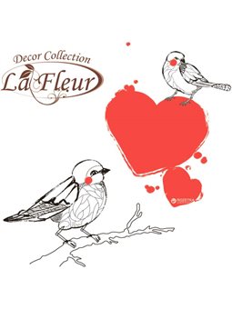 Салфетки столовые La Fleur двухслойные 33х33 cм 20 шт Влюбленные птички (4820164967119)