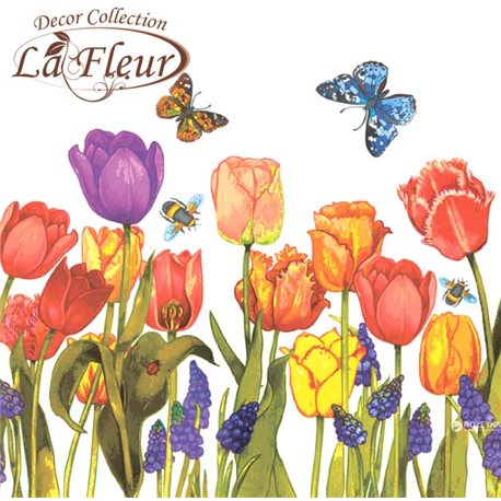 Салфетки столовые La Fleur двухслойные 33х33 cм 20 шт Цветы под окном (4820164965436)