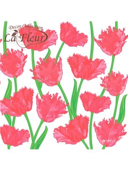 Серветки столові La Fleur двошарові 33х33 cм 20 шт Кучеряві тюльпани (4820164965320)