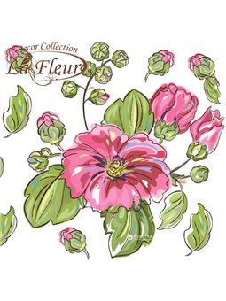 Серветки столові La Fleur двошарові 33х33 cм 20 шт Квітка аквареллю (4820164964033)