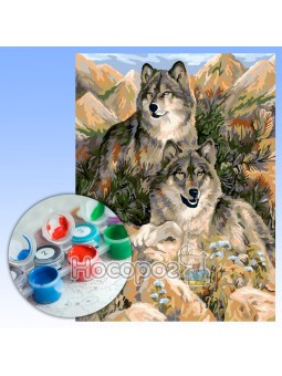 Креативна творчість Картина за номерами на полотні №9 Вовки KpN-03-09