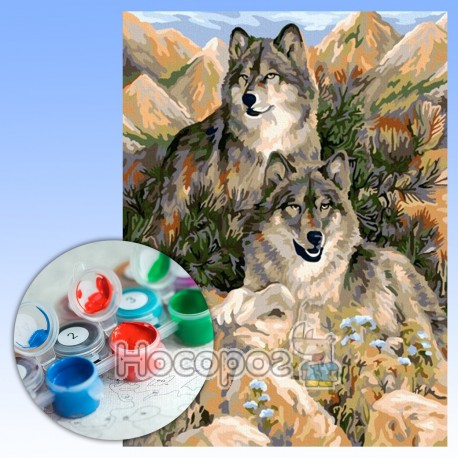 Креативна творчість Картина за номерами на полотні №9 Вовки KpN-03-09