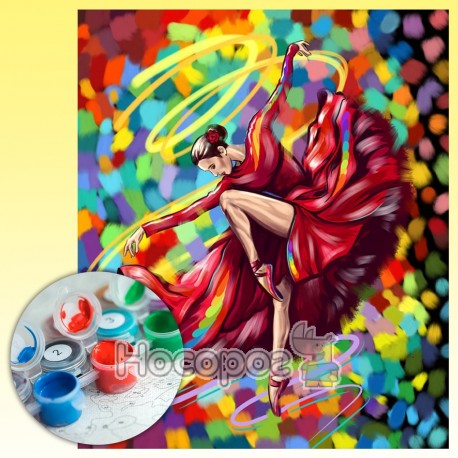 Креативна творчість Картина за номерами на полотні №5 Танцівниця в червоному KpN-01-05
