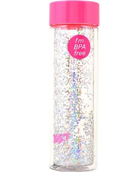 Бутылка для воды YES с блестками "Sparkle", 570мл, крышка розового цвета (707006) [5056137159000]