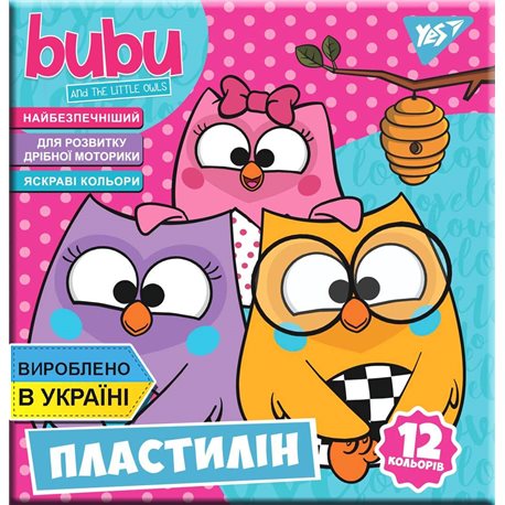 Пластилін YES "Bubu", 12 кол, 240г, Україна