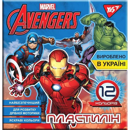 Пластилин YES "Marvel", 12цв, 240г, Украина (540562) [4823091908859]