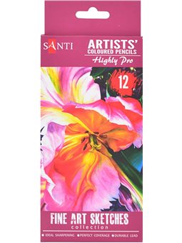 Набор художественных цветных карандашей "Santi Highly Pro", 12 шт (742389) [5056137195947]