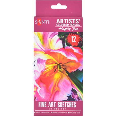 Набор художественных цветных карандашей "Santi Highly Pro", 12 шт (742389) [5056137195947]
