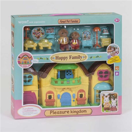 Будиночок "Щаслива родина" 20030 (36/2) 2 фігурки флоксовие, з меблями, підсвічування, звукові ефекти, в коробці [6983313400283]