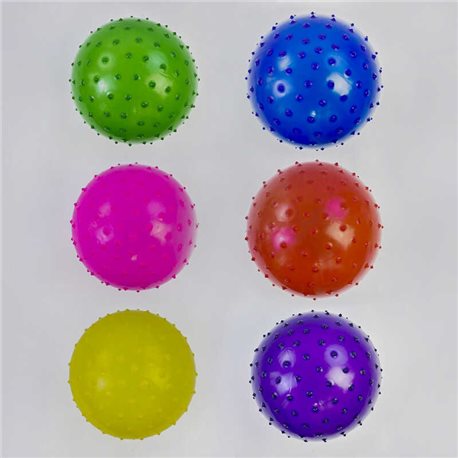 Мяч резиновый массажный С 40283 (600) 6 цветов, диаметр 18 см, 40 грамм [6900067402837]