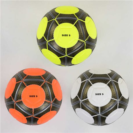М'яч футбольний C 40056 (50) 3 кольори, розмір №5, вага 410-430 грам, балон з ниткою, матеріал TPU [6900067400567]