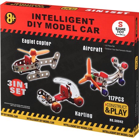 Конструктор металлический Same Toy Inteligent DIY Model Car 3в1 117 ел. 58042Ut
