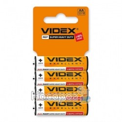 Батарейки сольові Videx R06P/AA CARD