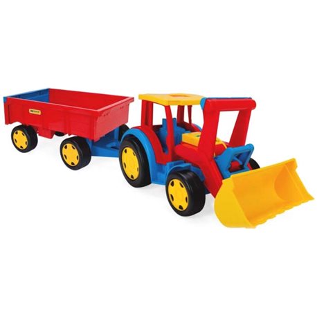 Машинка іграшкова Трактор «Гігант» Wader з причепом і ковшем (66300)