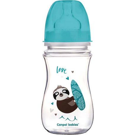 Пляшка антіколіковая Canpol Babies EasyStart - Toys з широким отвором 240 мл (35 / 221_blu)