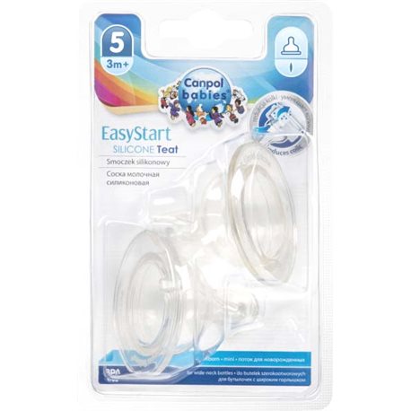Соска силіконова Canpol Babies EasyStart 3-х позиційна до пляшечок з широким отвором 2 шт (21/734)