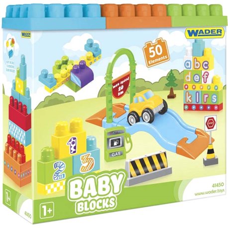 Конструктор Wader Baby Blocks Мої перші кубики 50 елементів в коробці (41450) (5900694414501)