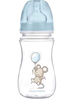 Пляшка з широким отвором антіколіковая Canpol babies Easystart Little Cutie 240 мл Блакитна (35/219 Блакитний)
