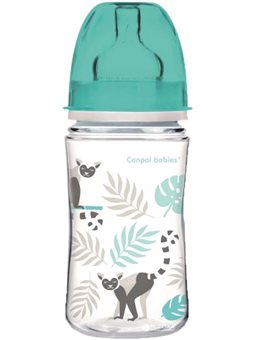 Пляшка Canpol babies EasyStart з широким отвором антіколіковая PP-Jungle сіра 240 мл (35 / 227_grey)