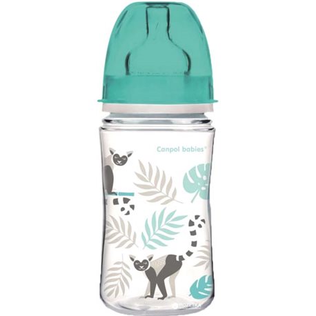 Пляшка Canpol babies EasyStart з широким отвором антіколіковая PP-Jungle сіра 240 мл (35 / 227_grey)