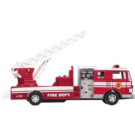 Машинка металлическая goki Пожарная машина лестница красная 12115G-2
