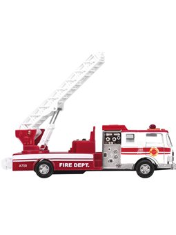 Машинка металлическая goki Пожарная машина лестница белая 12115G-1