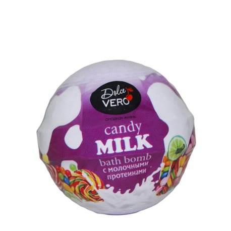 Бомба для ванн DOLCE VERO с протеинами молока «Candy MILK» 75г (4820091146380)