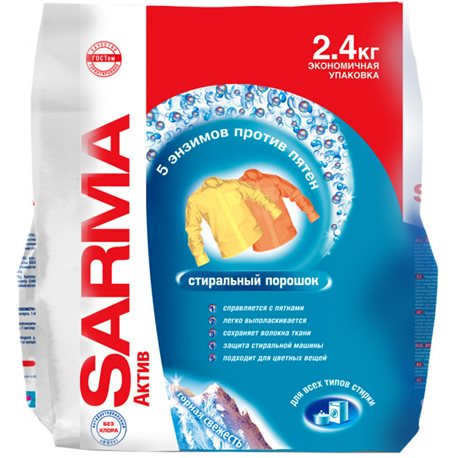 Пральний порошок Sarma Актив Гірська свіжість 2.4 кг (4820026412757)