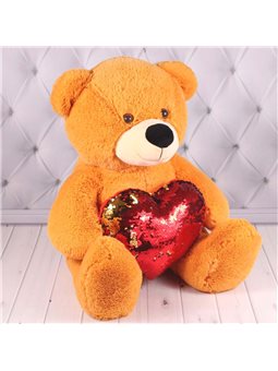 Плюшевий ведмедик Тедді 2/4 з серцем (00027-31) [2926000008137]