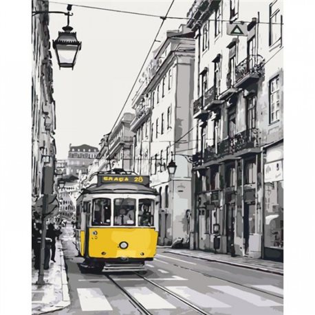 Картина по номерам "Жёлтый трамвайчик" Идейка (КНО2187)