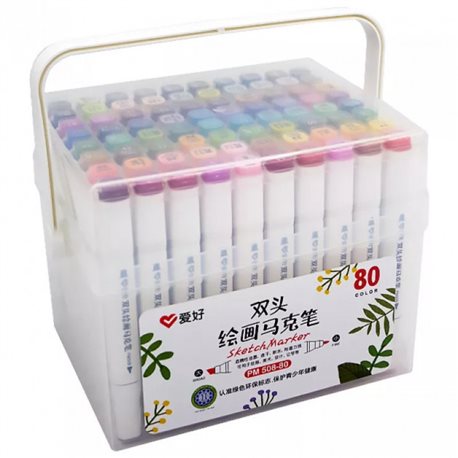 Набор скетч-маркеров Aihao 80 цветов (PM-508-80)