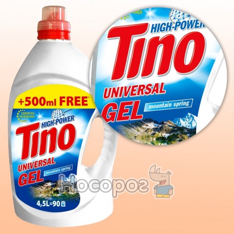 Tino High-Power гель для прання кольорових та білих речей Mountain spring, 4 л